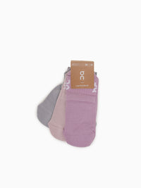 Logo Sock Mid 3p Mauve Lavendula cotton Light Purple / XS