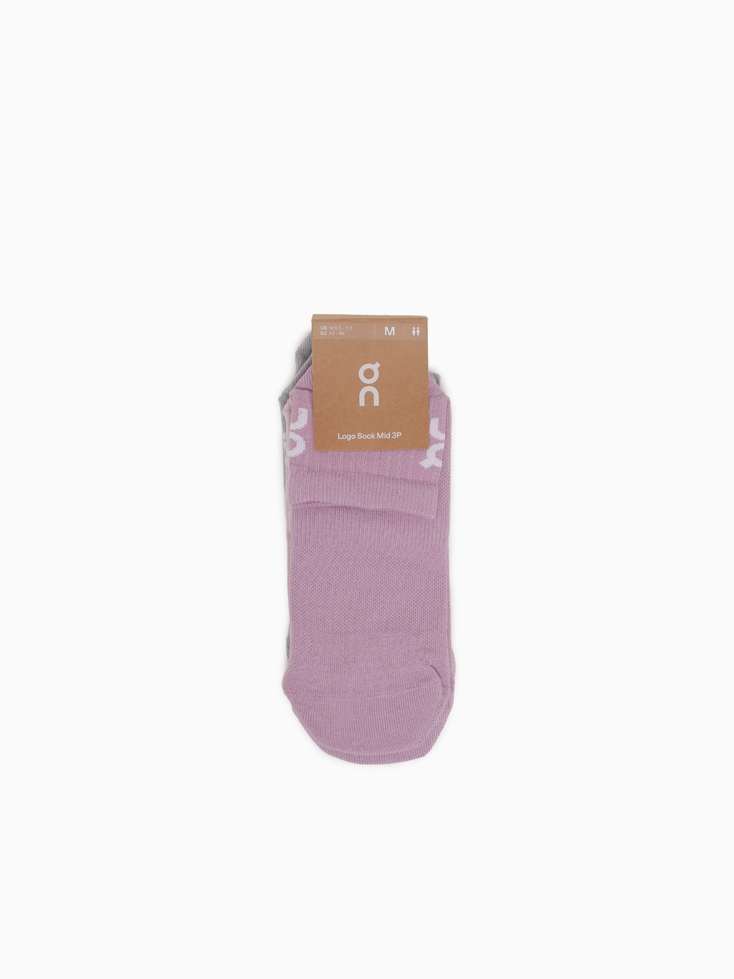 Logo Sock Mid 3p Mauve Lavendula cotton Light Purple / XS