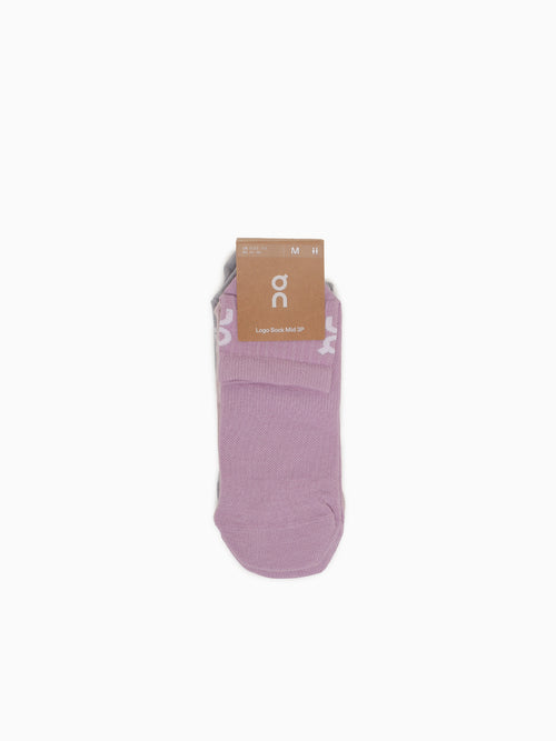 Logo Sock Mid 3p Mauve Lavendula cotton Light Purple / XS