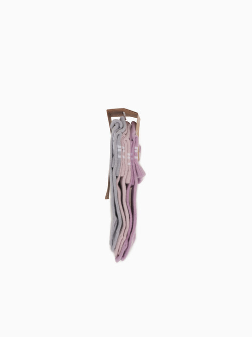 Logo Sock Mid 3p Mauve Lavendula cotton Light Purple / XS