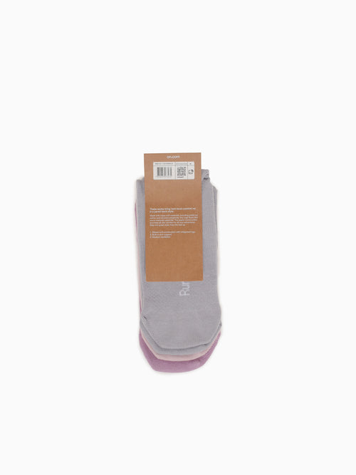 Logo Sock Mid 3p Mauve Lavendula cotton Light Purple / XS