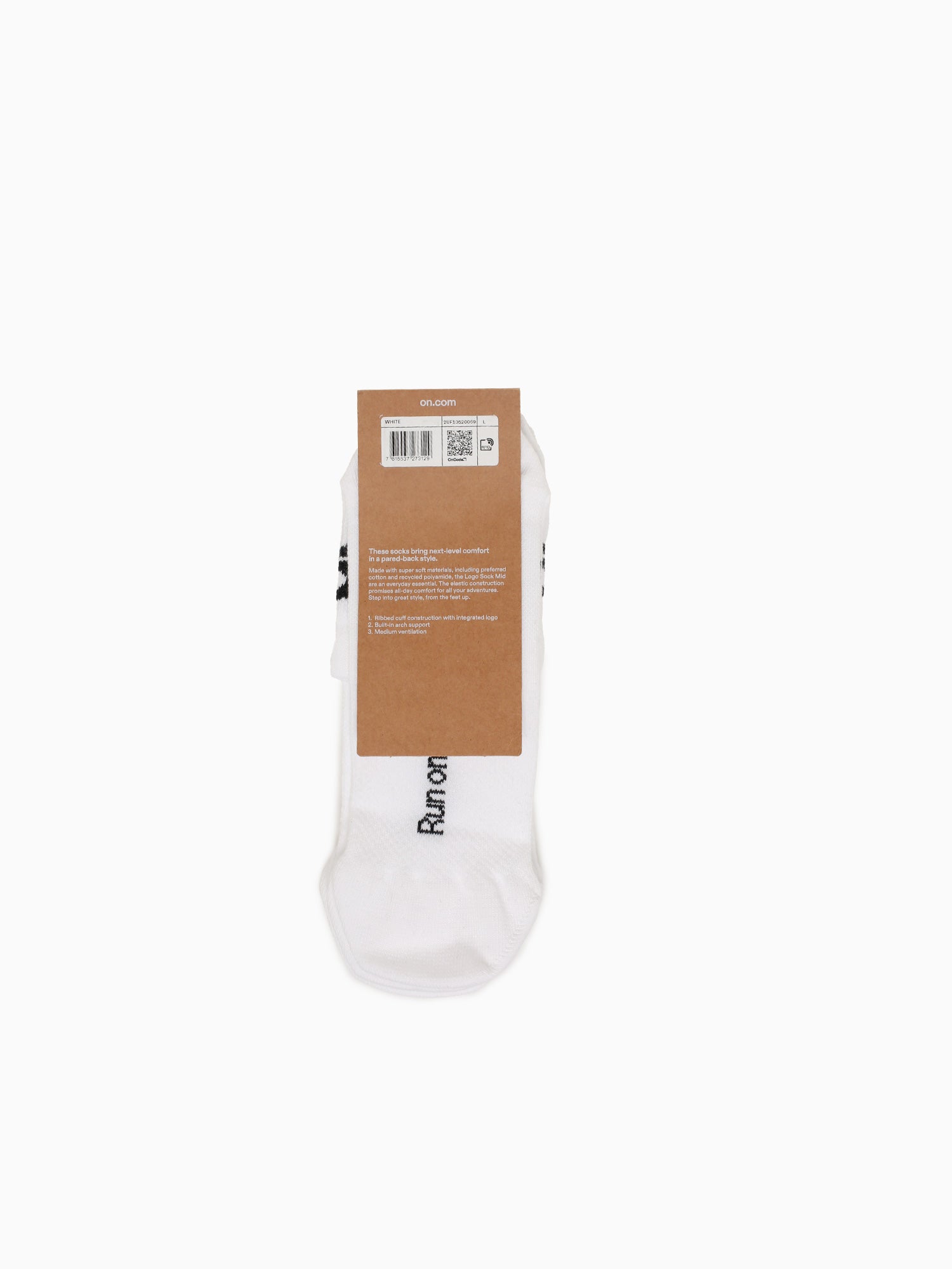 Logo Sock Mid 3p White Cotton White / XS