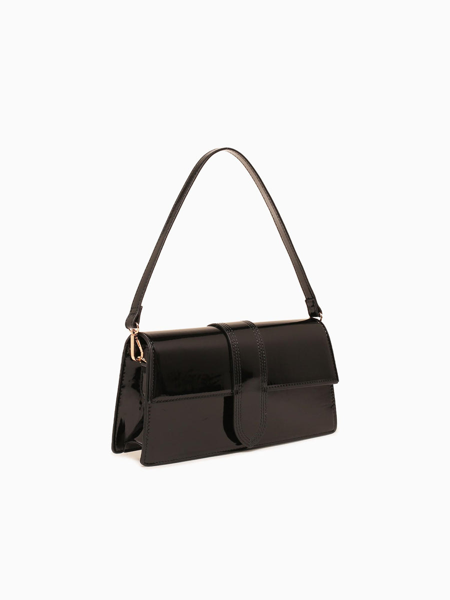 Violet Shoulder Bag Black Patent Black