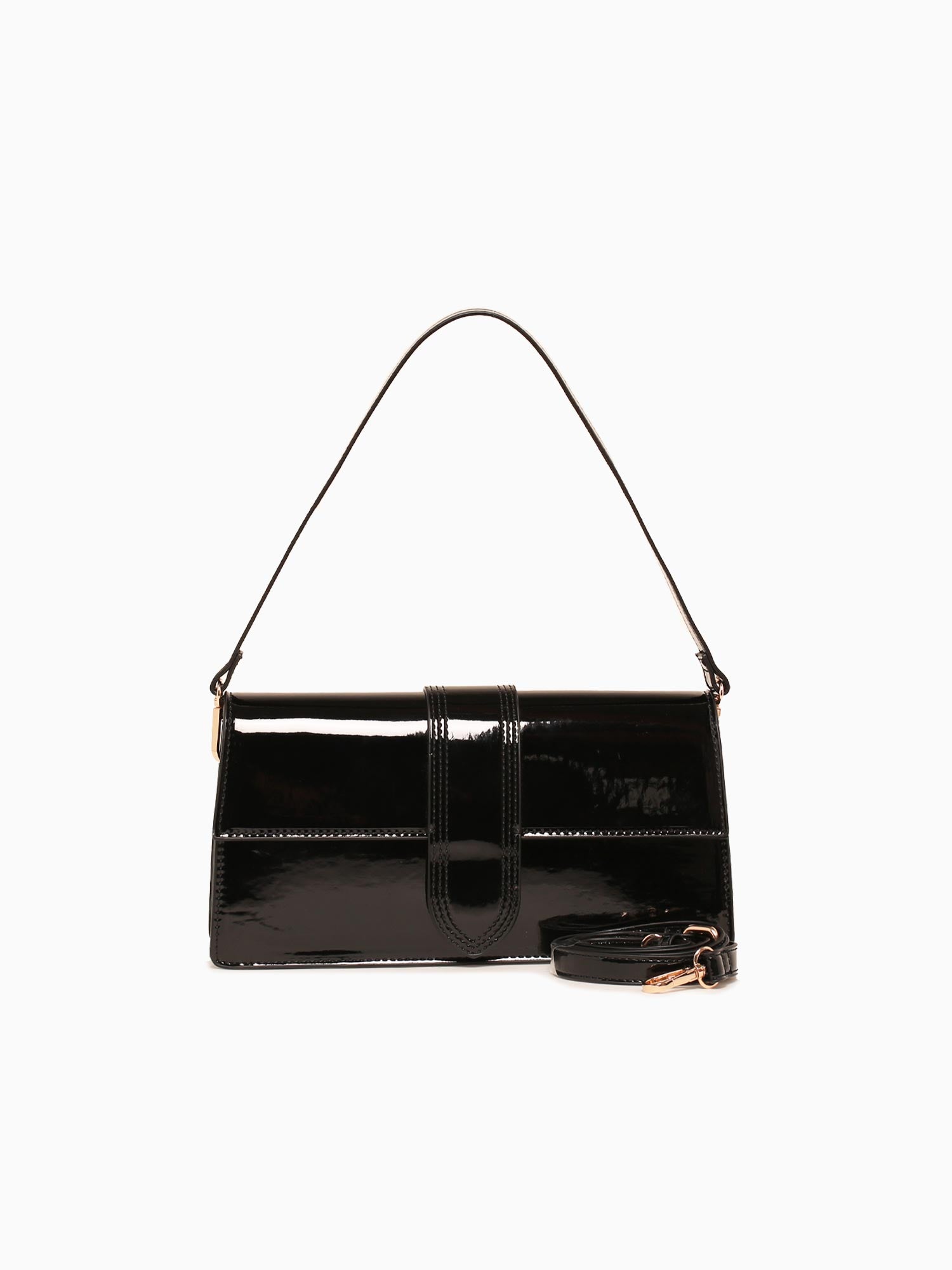 Violet Shoulder Bag Black Patent Black