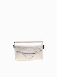 Caro Crossbody Platino Leather Silver
