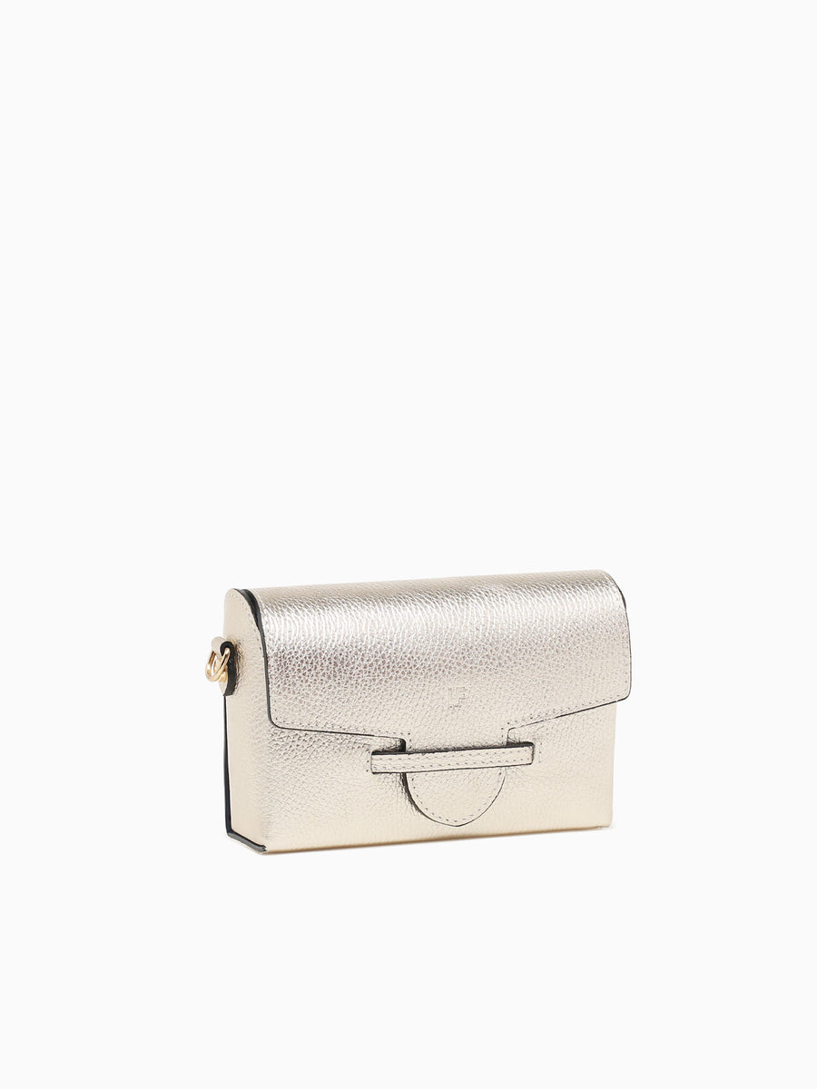 Caro Crossbody Platino Leather Silver