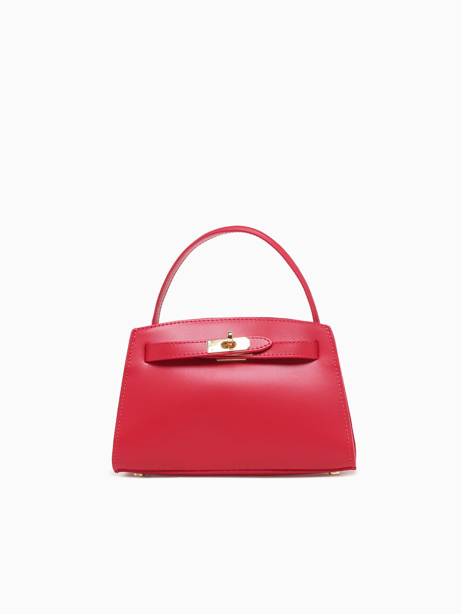 Ludovica Top Handle Rosso Leather Red