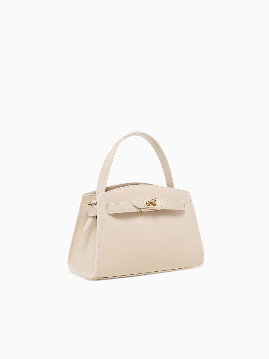 Ludovica Top Handle Beige Leather Beige