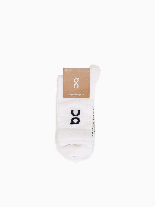 Logo Sock High 3p White Cotton White / XS