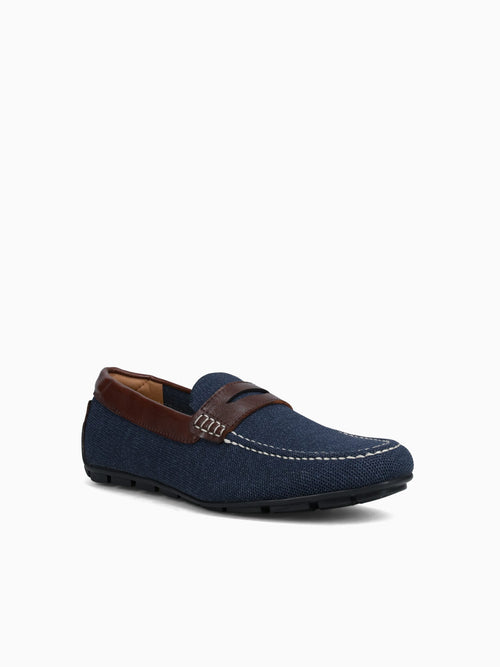 Motor Knit Moc Toe Peny Navy Brown knit Navy / 7 / M