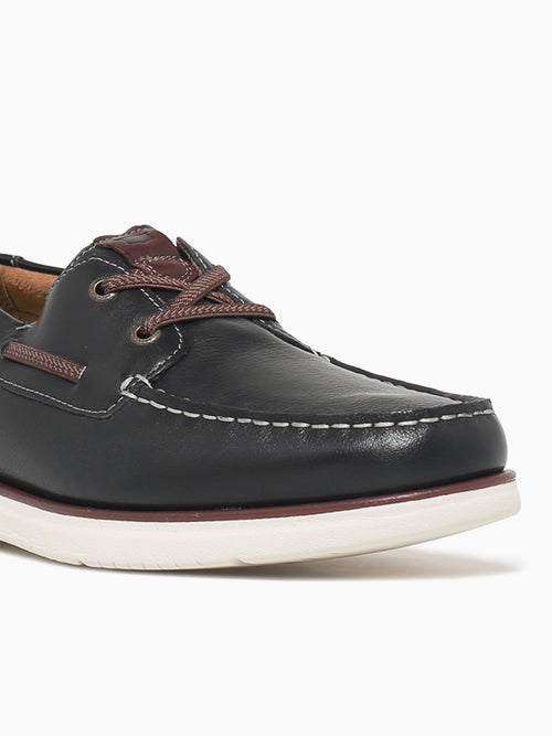 Tropics Moc Toe Boat Navy Chestnut leath Navy / 7 / M