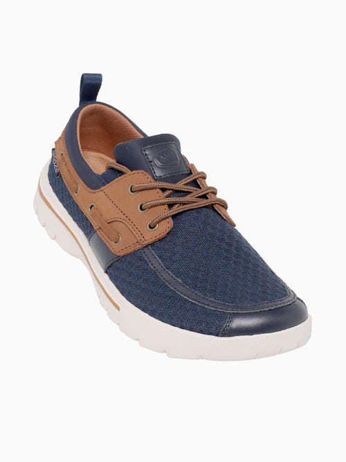 Del Marina Navy Brown mesh Leather Navy / 7 / M