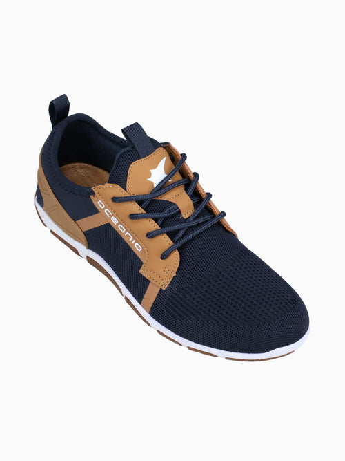 Bering Navy Tan knit Navy / 7 / M