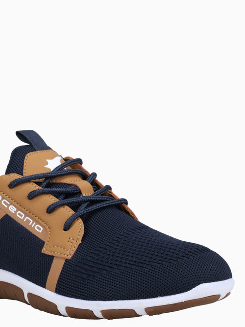 Bering Navy Tan knit Navy / 7 / M