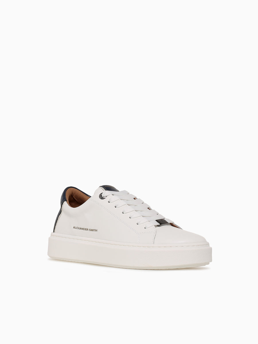 London Man White Blue leather White Multi / 40 / M