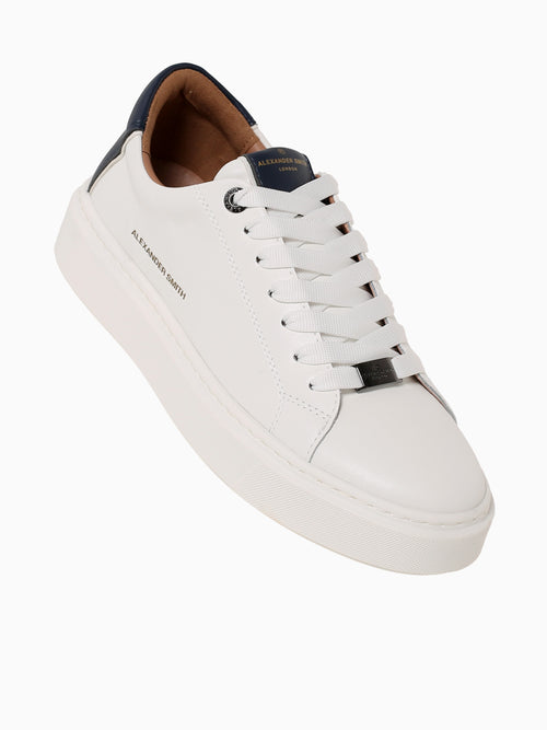 London Man White Blue leather White Multi / 40 / M
