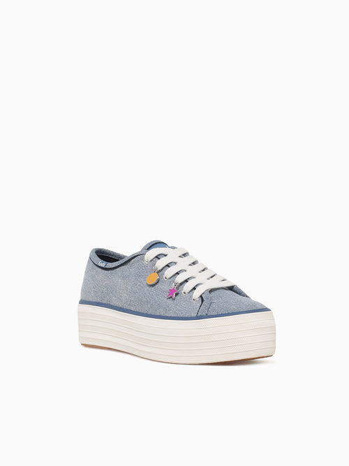 Triple Up Rose Blue Denim
