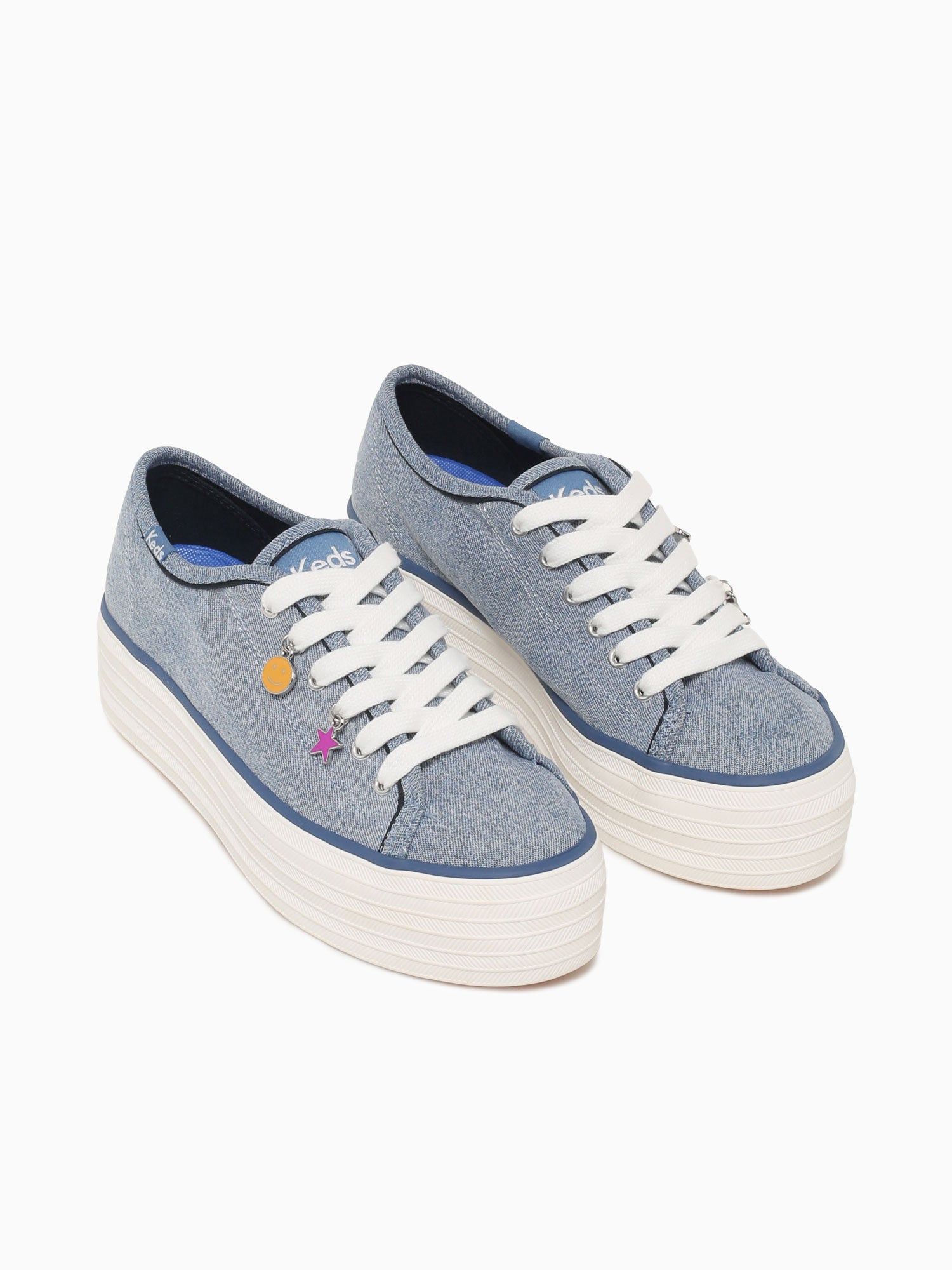 Triple Up Rose Blue Denim