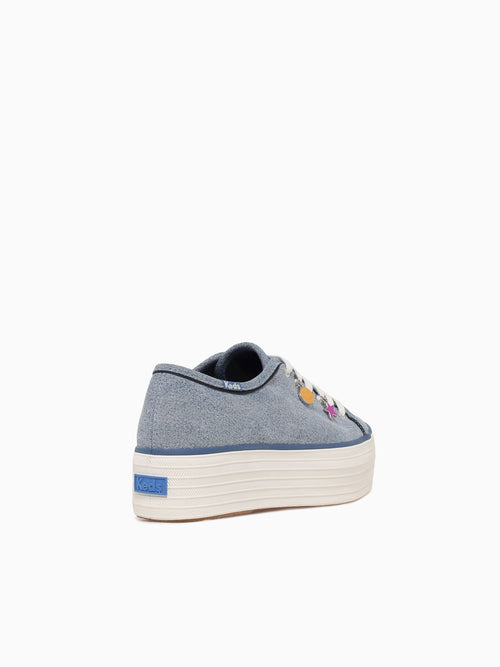 Triple Up Rose Blue Denim