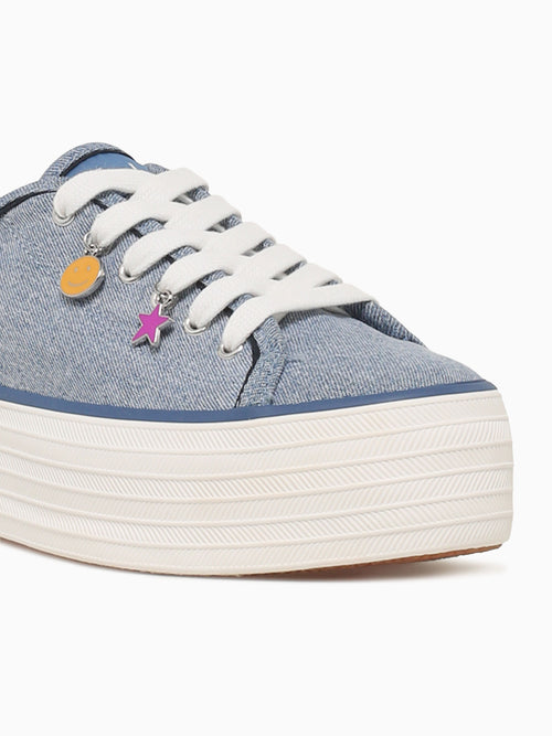 Triple Up Rose Blue Denim