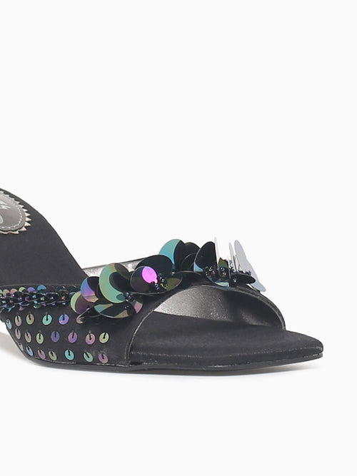 Juliana Black Satin Black / 5 / M