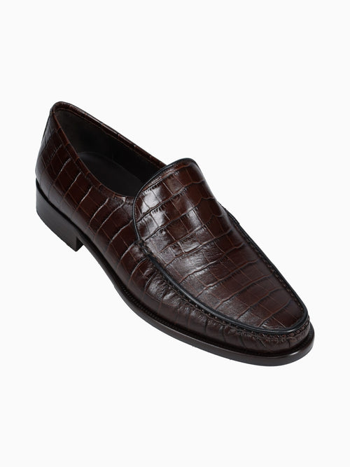 9045 T.moro Vitello Croco Brown / 7 / M
