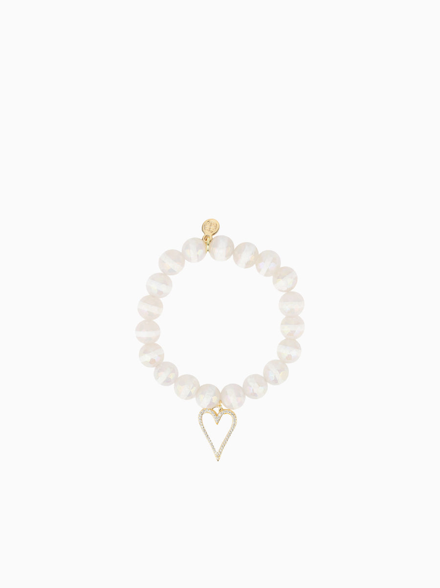 Capiz Heart Bracelet White White / S