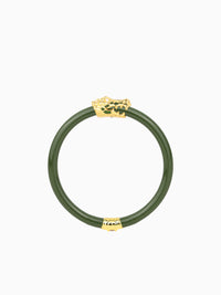 Fauna All Weather Bangles Jade Crocodile Dark Green / S