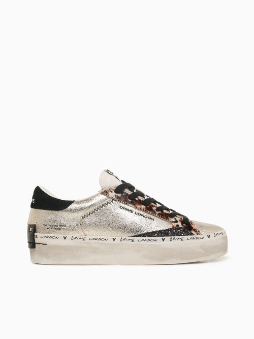 Distressed Platform Gold Leopard sde Lea Gold / 36 / M