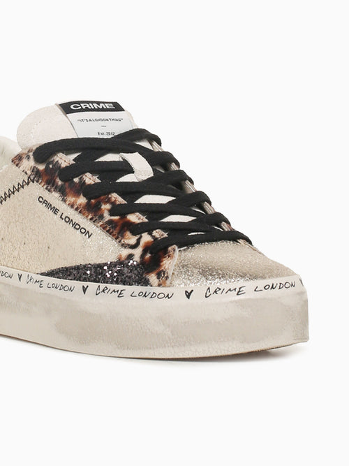 Distressed Platform Gold Leopard sde Lea Gold / 36 / M