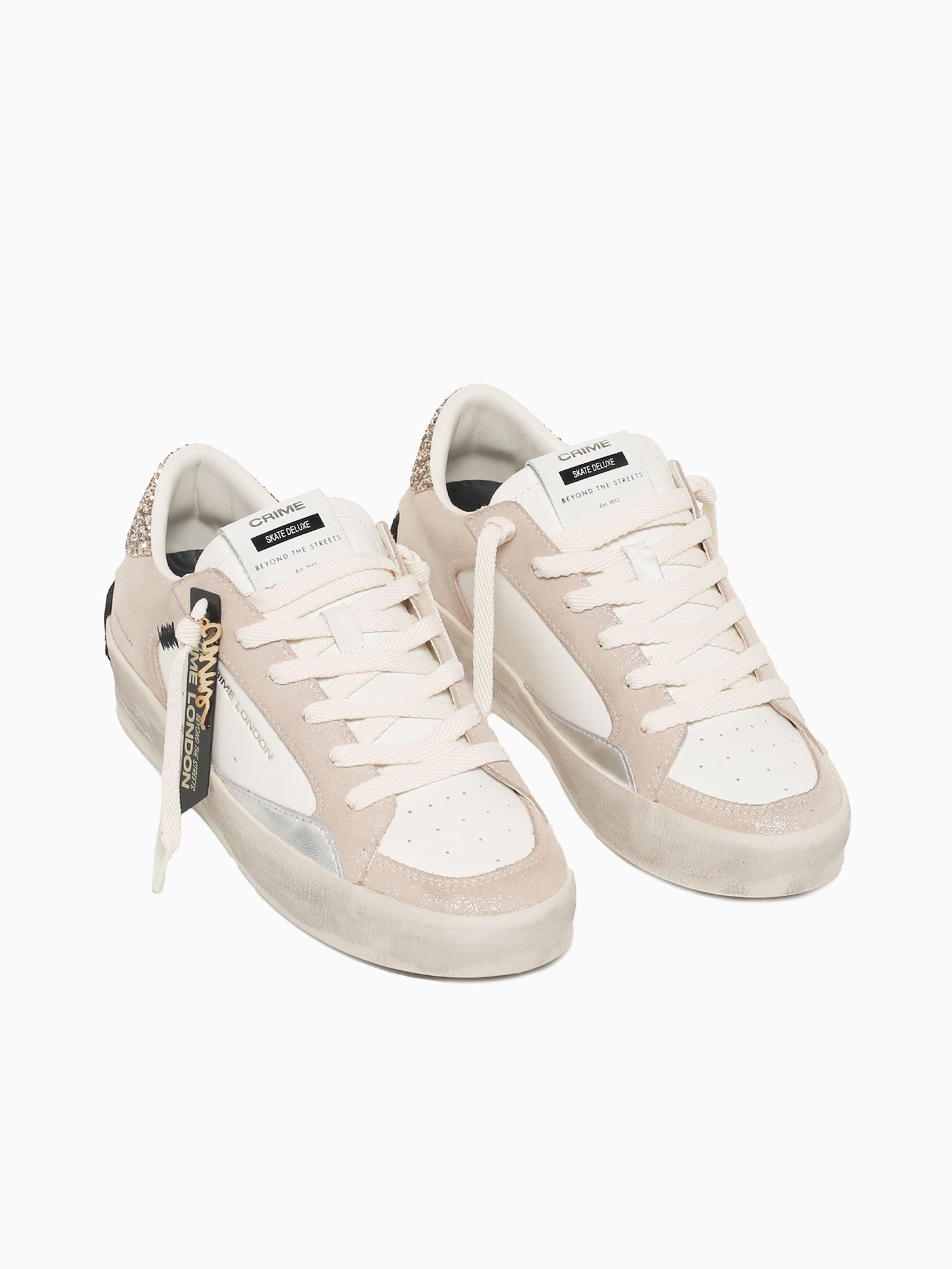 Sk8 Deluxe Heel Beige White suede Leathe Beige / 36 / M