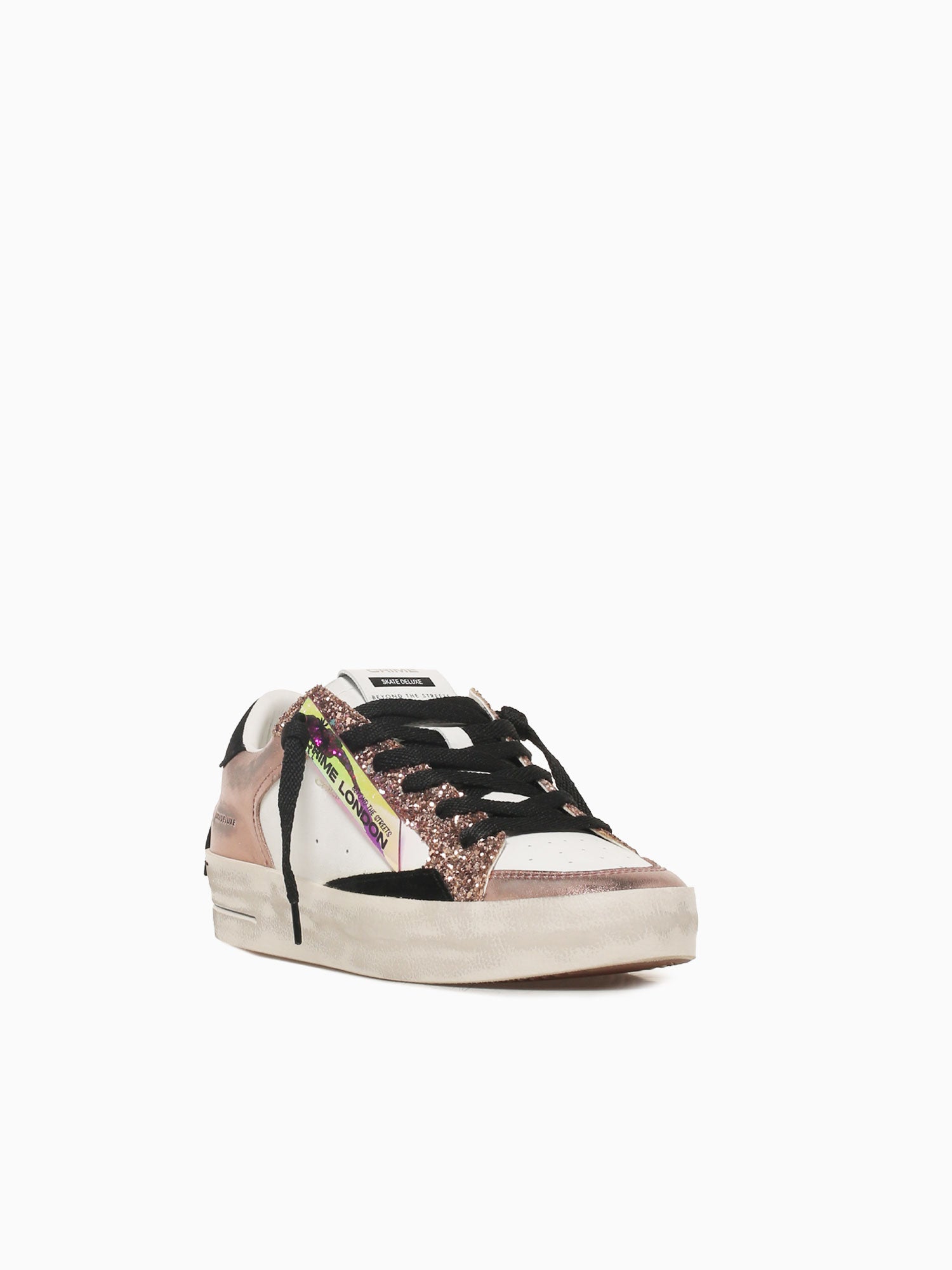 Sk8 Deluxe Bronze White leather Glitter Bronze / 36 / M
