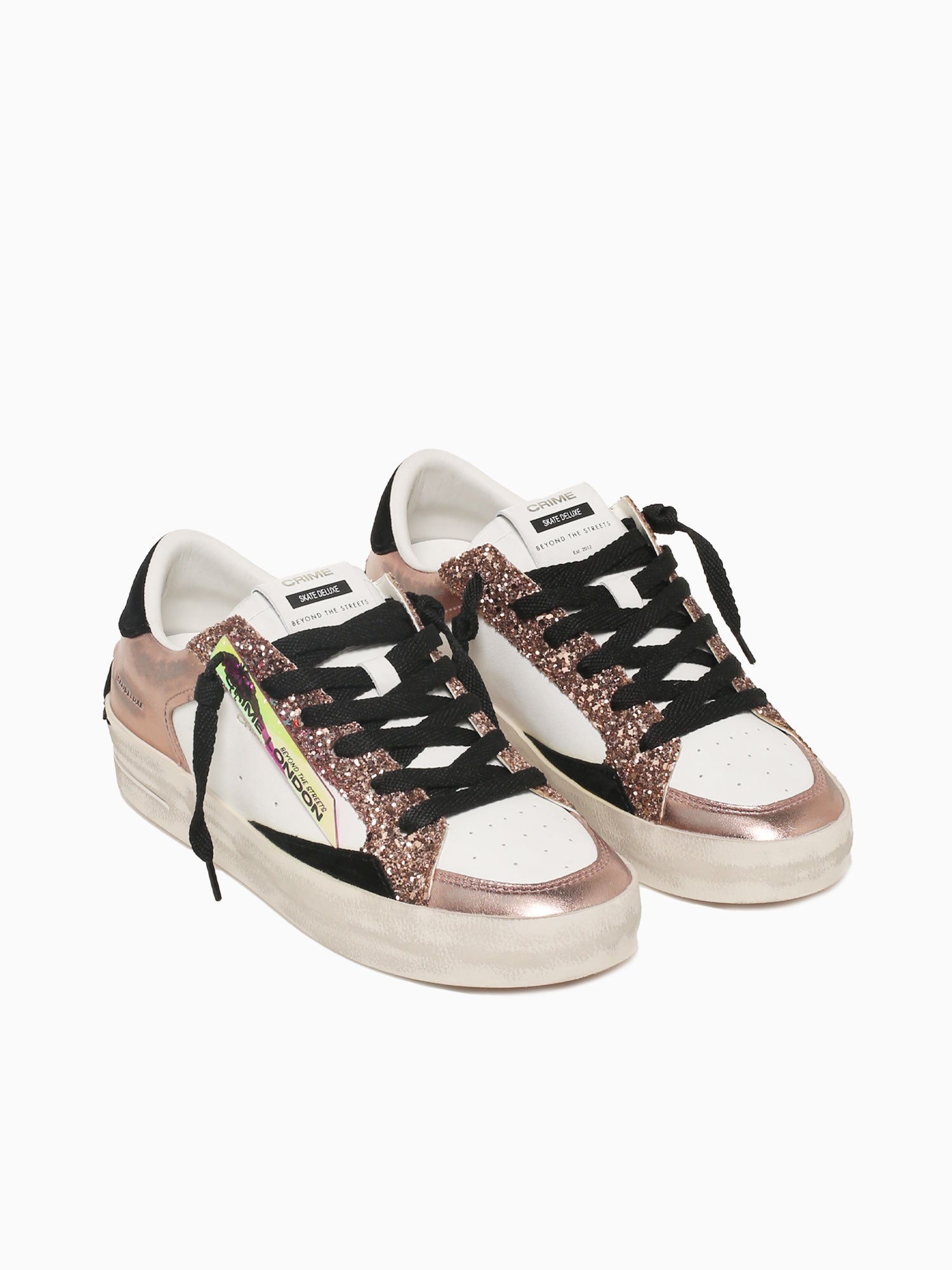 Sk8 Deluxe Bronze White leather Glitter Bronze / 36 / M