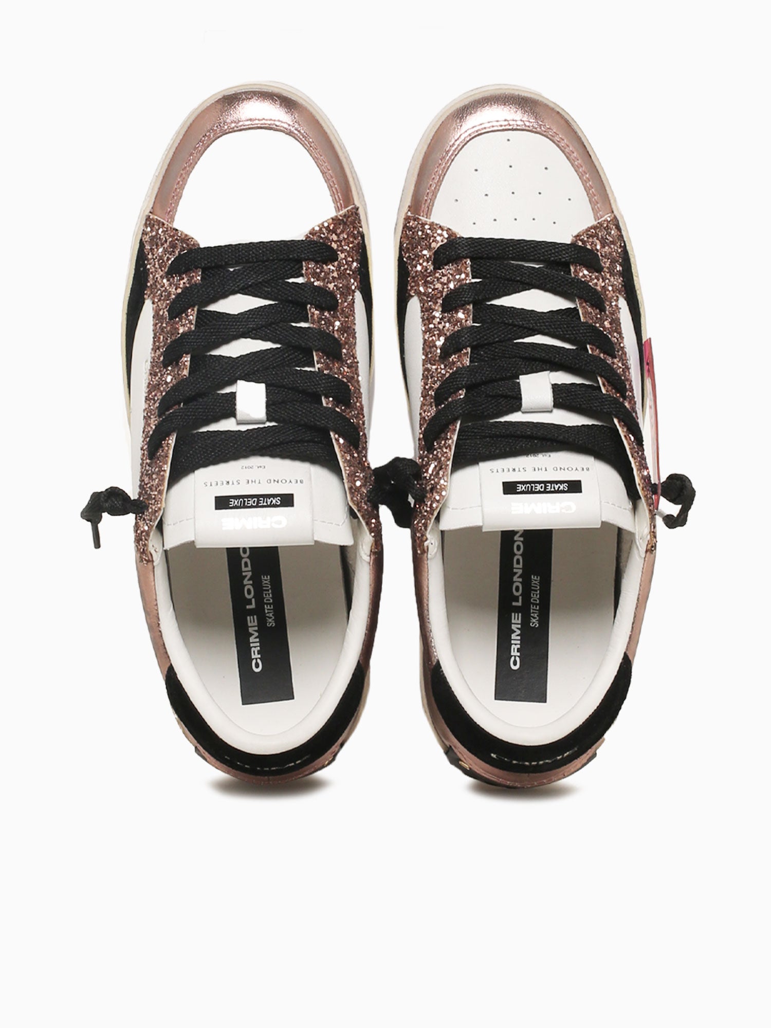 Sk8 Deluxe Bronze White leather Glitter Bronze / 36 / M