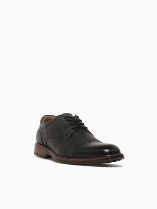 Traveler Cap Toe Black Milled Leather Black / 7 / M