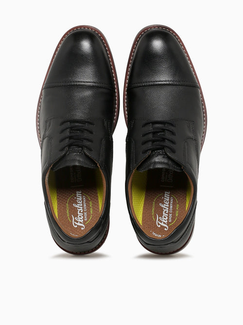Traveler Cap Toe Black Milled Leather Black / 7 / M