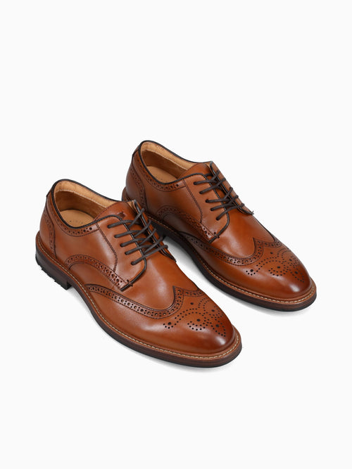 Anthem Wingtip Saddle Tan Smooth Leather Tan / 7 / M