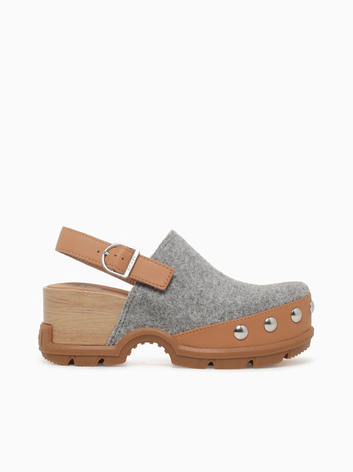 Roam'n Clog Felt Tawny Buff Gum fabric Light Grey / 5 / M