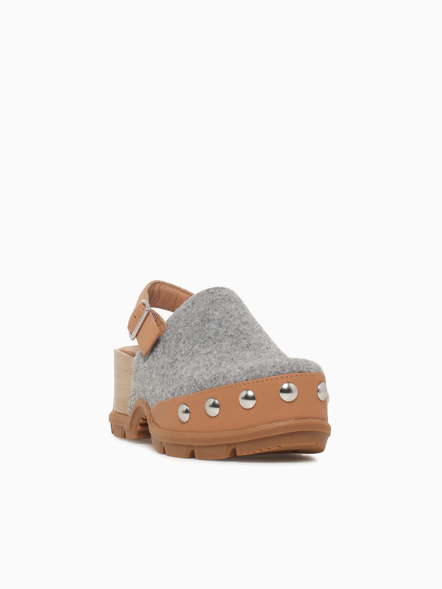 Roam'n Clog Felt Tawny Buff Gum fabric Light Grey / 5 / M