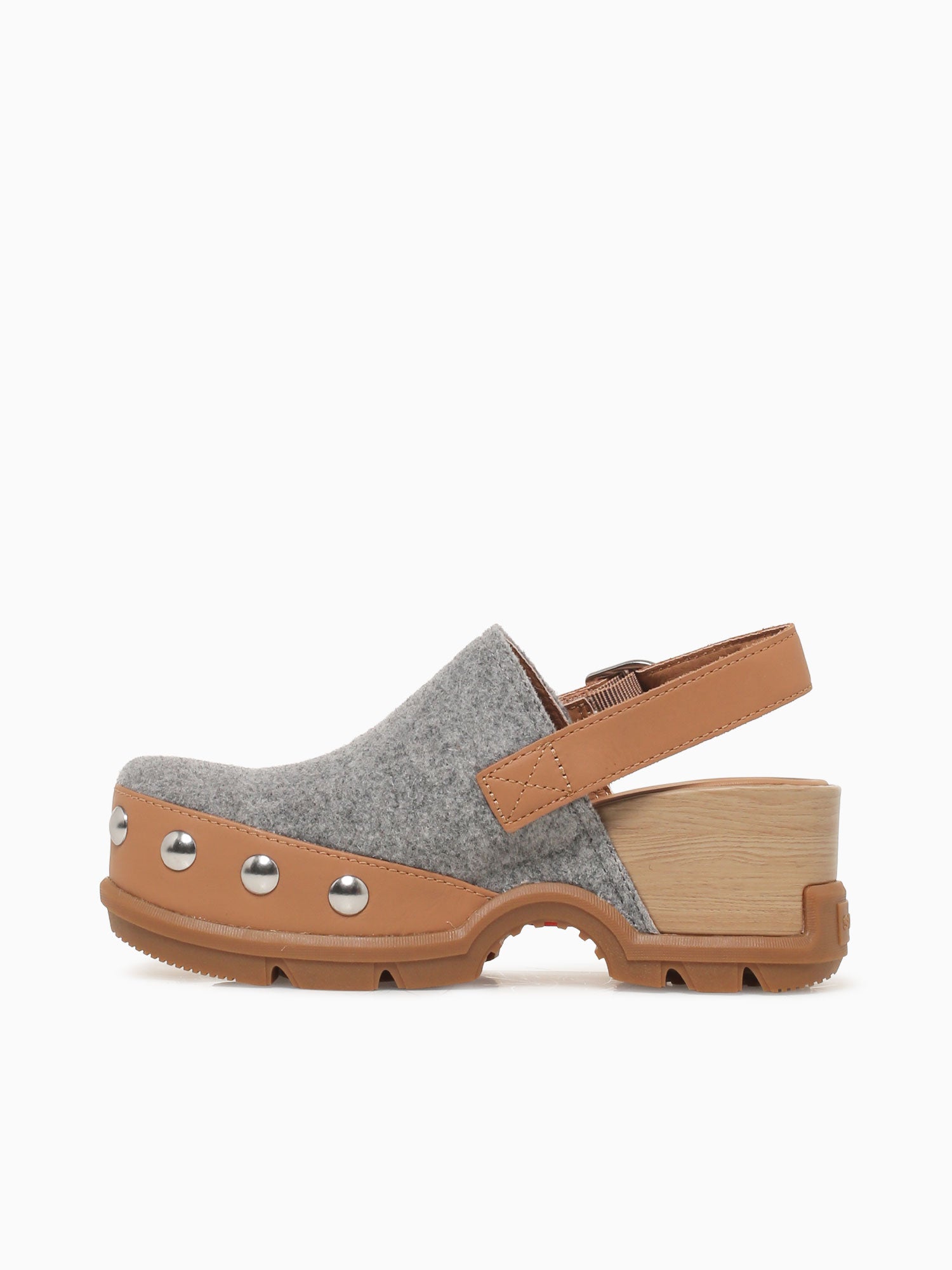 Roam'n Clog Felt Tawny Buff Gum fabric Light Grey / 5 / M