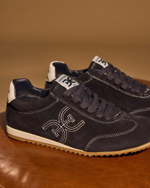 Isela Midnight Blue Velour Suede