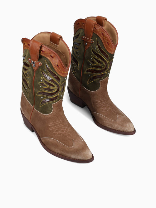 Rylin Terra Toffee Olive suede Western Brown / 5 / M