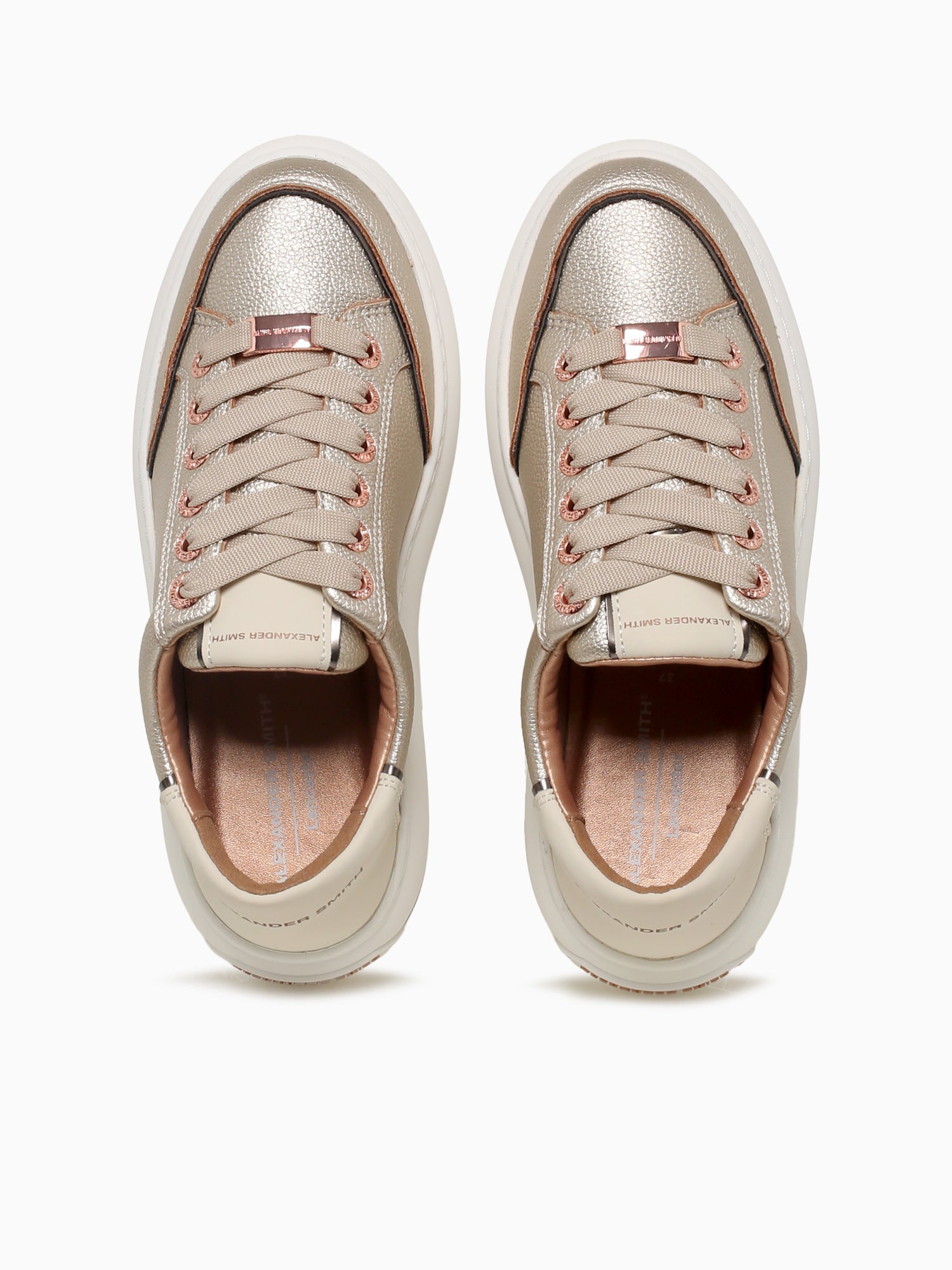 Lancaster Woman Gold White Leather Gold / 36 / M