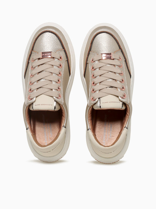 Lancaster Woman Gold White Leather Gold / 36 / M