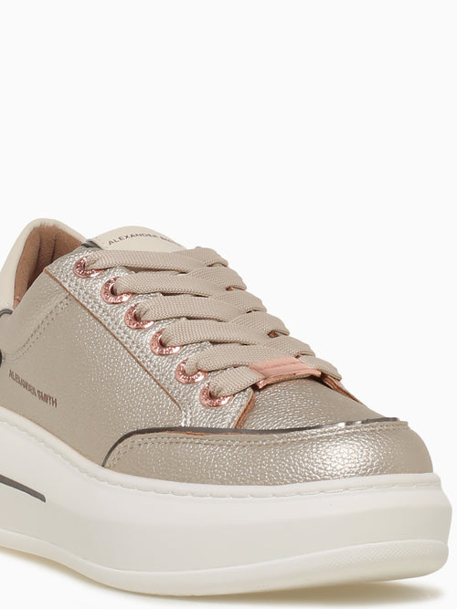 Lancaster Woman Gold White Leather Gold / 36 / M