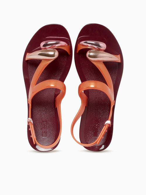 Iris Sandal Burgundy Orange jelly Wine / 5 / M