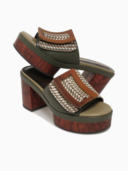 Guadalupe Khaki Multi Leather Green Multi / 35 / M