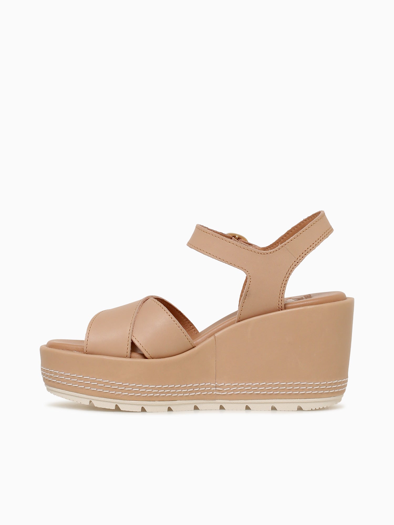 Sunpeak Wedge Ankle Strap Beige Leather Beige / 5 / M