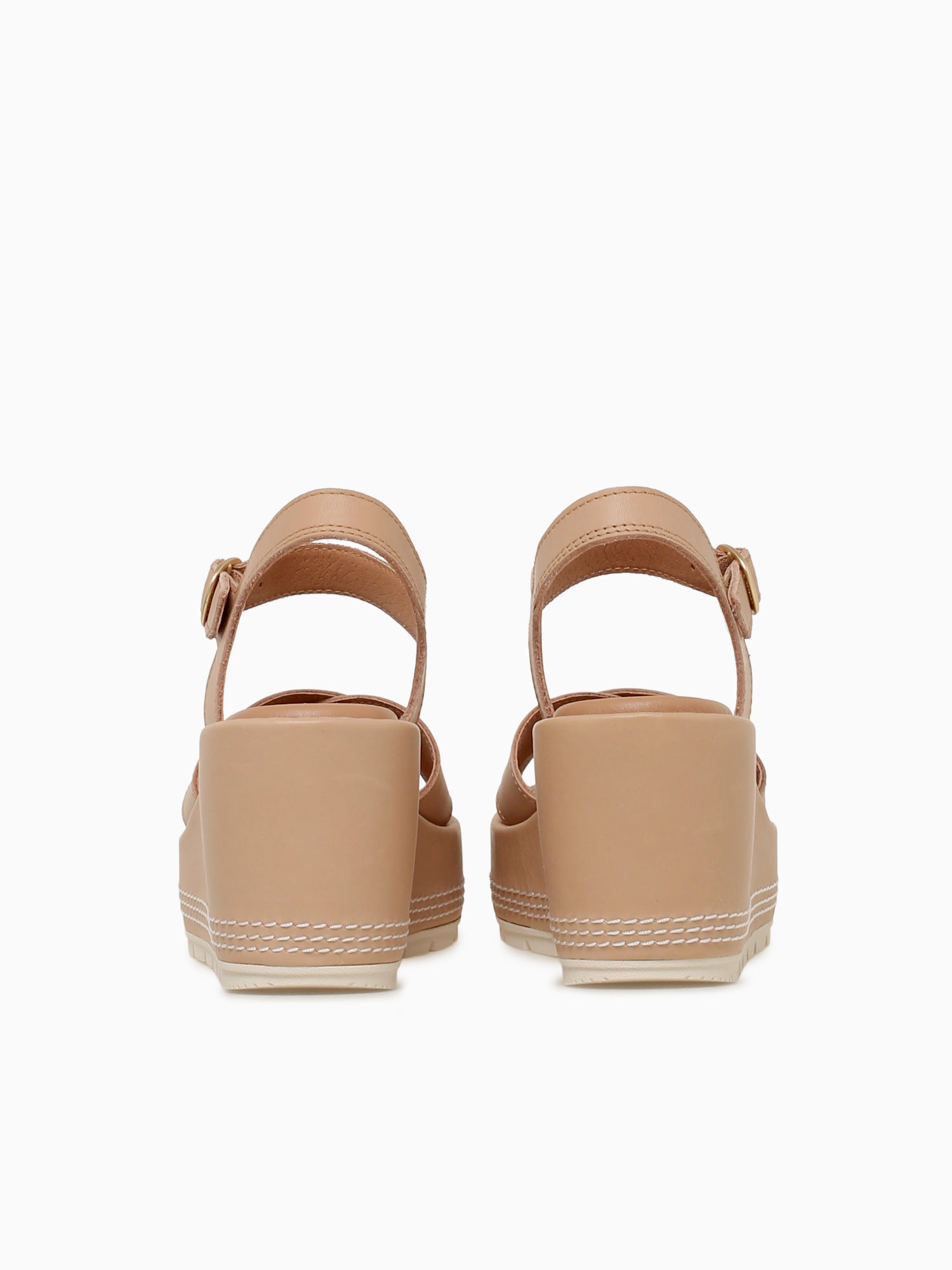 Sunpeak Wedge Ankle Strap Beige Leather Beige / 5 / M
