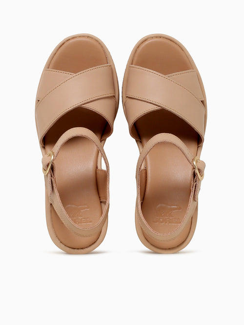 Sunpeak Wedge Ankle Strap Beige Leather Beige / 5 / M